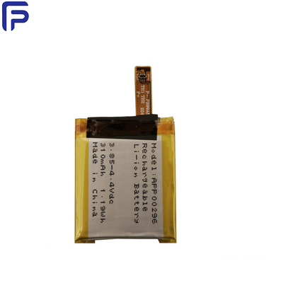 Lithium Ion Wearable Device Battery Polymer Material 310mAh 1.14Wh 3.85V With PCB