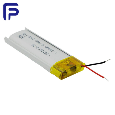 Rechargeable 601235  Lithium Ion Battery Pack 3.7V 200mAh For Wearable Device