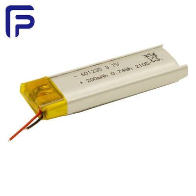 Rechargeable 601235  Lithium Ion Battery Pack 3.7V 200mAh For Wearable Device