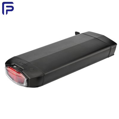 36V 17.5Ah  Electric Bicycle Battery Aluminum Barrel With Plastic Front And Rear Cover  Black Tail Lamp