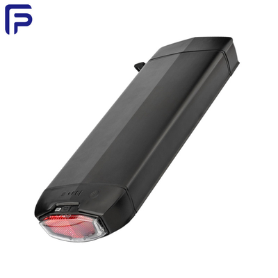 36V 17.5Ah  Electric Bicycle Battery Aluminum Barrel With Plastic Front And Rear Cover  Black Tail Lamp