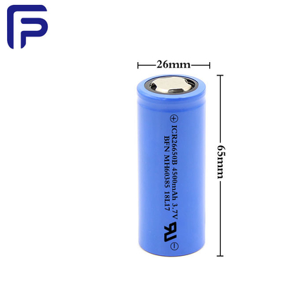 26650C Lithium Ion Battery Cells Rechargeable 4500mAh 3.7Volt 500 Cycles Life