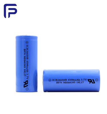 26650C Lithium Ion Battery Cells Rechargeable 4500mAh 3.7Volt 500 Cycles Life