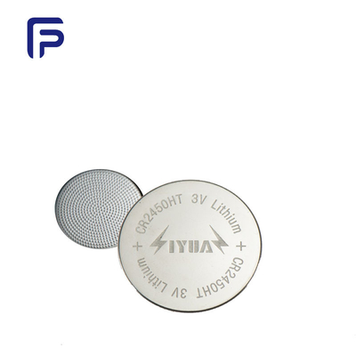 125 Degree High Temperature Lithium Battery 600mAh CR2450HT Rechargeable