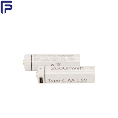 Type C AA USB Rechargeable Battery 1.5V 2880mWh 800mAh AL Film For Portable Devices