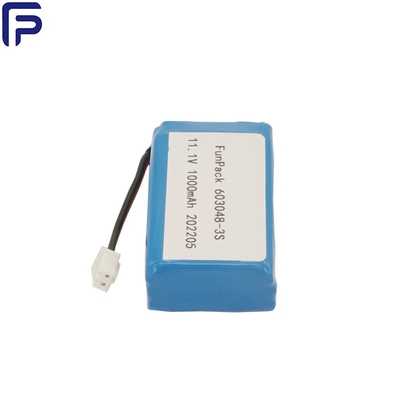 11.1V 3S 603048 Lithium Ion Battery Pack 1000mAh 300 Cycle For Medical Machine